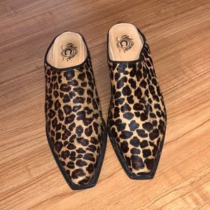 Charlie 1 Horse Animal Cowhide Print Mules 9.5